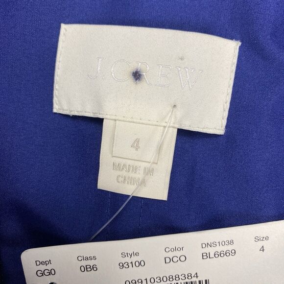 J Crew Heidi Dress Size 4 100% Silk Chiffon A-line V Neck Style 93100 - Picture 16 of 16